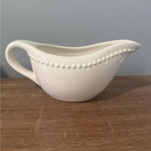 Pottery Barn EMMA  Beaded Gravy Boat Stoneware Made In Portugal 10.5oz Ceramic